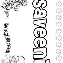 Saveeni - Coloring page - NAME coloring pages - GIRLS NAME coloring pages - S girls names coloring posters