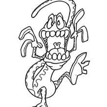 Lizard monster coloring page