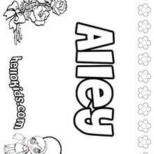 Alley - Coloring page - NAME coloring pages - GIRLS NAME coloring pages - A names for girls coloring sheets