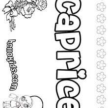 Caprice - Coloring page - NAME coloring pages - GIRLS NAME coloring pages - C names for girls coloring sheets