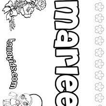 Marlee - Coloring page - NAME coloring pages - GIRLS NAME coloring pages - M names for girls coloring posters