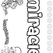 Miracle - Coloring page - NAME coloring pages - GIRLS NAME coloring pages - M names for girls coloring posters