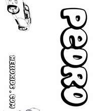 Pedro - Coloring page - NAME coloring pages - BOYS NAME coloring pages - O, P, Q names for BOYS posters to color in