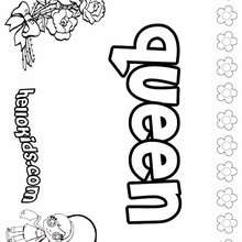 Queen - Coloring page - NAME coloring pages - GIRLS NAME coloring pages - O, P, Q names fo girls posters