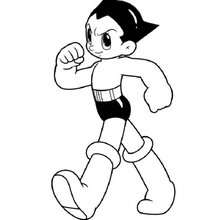 Strong Astro Boy coloring page - Coloring page - CHARACTERS coloring pages - TV SERIES CHARACTERS coloring pages - ASTRO BOY coloring pages - ASTRO BOY to color