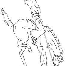 Cowboy and horse coloring page - Coloring page - HOLIDAY coloring pages - THANKSGIVING coloring pages - COWBOY coloring pages