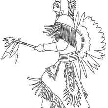 Indian Chief coloring page - Coloring page - HOLIDAY coloring pages - THANKSGIVING coloring pages - INDIAN coloring pages