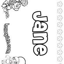 Jane - Coloring page - NAME coloring pages - GIRLS NAME coloring pages - J names for girls coloring pages