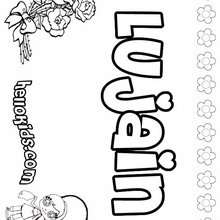 Lujain - Coloring page - NAME coloring pages - GIRLS NAME coloring pages - L girl names coloring posters