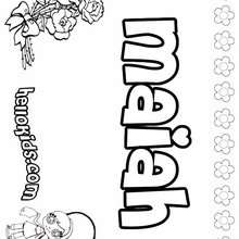 Maiah - Coloring page - NAME coloring pages - GIRLS NAME coloring pages - M names for girls coloring posters