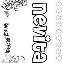Nevita - Coloring page - NAME coloring pages - GIRLS NAME coloring pages - N names for girls coloring posters