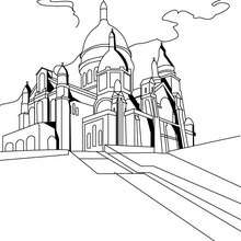 Sacre-coeur basilica coloring page - Coloring page - COUNTRIES Coloring Pages - FRANCE coloring pages