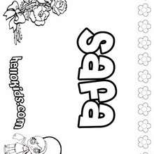 Safa - Coloring page - NAME coloring pages - GIRLS NAME coloring pages - S girls names coloring posters