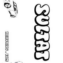 Sultat - Coloring page - NAME coloring pages - BOYS NAME coloring pages - Boys names starting with R or S coloring posters