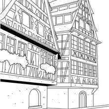 Typical Strasbourg house coloring page