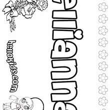 Ellianna - Coloring page - NAME coloring pages - GIRLS NAME coloring pages - E names for girls coloring book