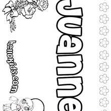 Juanne - Coloring page - NAME coloring pages - GIRLS NAME coloring pages - J names for girls coloring pages