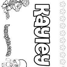 Kayley - Coloring page - NAME coloring pages - GIRLS NAME coloring pages - K names for girls coloring posters