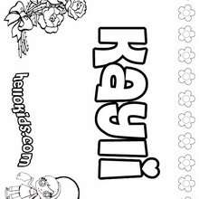 Kayli - Coloring page - NAME coloring pages - GIRLS NAME coloring pages - K names for girls coloring posters