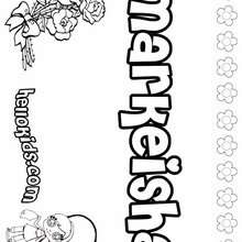 Markeisha - Coloring page - NAME coloring pages - GIRLS NAME coloring pages - M names for girls coloring posters