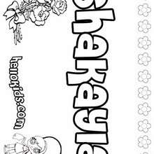 Shakayla - Coloring page - NAME coloring pages - GIRLS NAME coloring pages - S girls names coloring posters