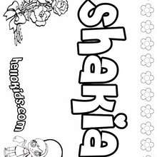 Shakia - Coloring page - NAME coloring pages - GIRLS NAME coloring pages - S girls names coloring posters