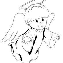 Cute Angel coloring page - Coloring page - HOLIDAY coloring pages - CHRISTMAS coloring pages - CHRISTMAS ANGEL coloring pages