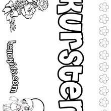 Kursten - Coloring page - NAME coloring pages - GIRLS NAME coloring pages - K names for girls coloring posters