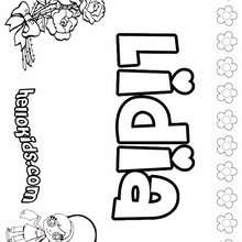 Lidia - Coloring page - NAME coloring pages - GIRLS NAME coloring pages - L girl names coloring posters