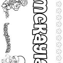 McKayla - Coloring page - NAME coloring pages - GIRLS NAME coloring pages - M names for girls coloring posters