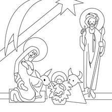 Nativity coloring page - Coloring page - HOLIDAY coloring pages - CHRISTMAS coloring pages - NATIVITY coloring pages - HOLY FAMILY coloring pages