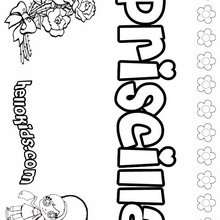 Priscilla - Coloring page - NAME coloring pages - GIRLS NAME coloring pages - O, P, Q names fo girls posters