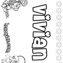 Vivian - Coloring page - NAME coloring pages - GIRLS NAME coloring pages - U, V, W, X, Y, Z girls names posters
