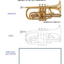Cornet coloring page - Coloring page - MUSICAL coloring pages - MUSICAL ACADEMY coloring pages
