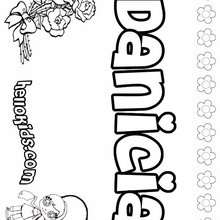 Danicia - Coloring page - NAME coloring pages - GIRLS NAME coloring pages - D names for GIRLS free coloring sheets