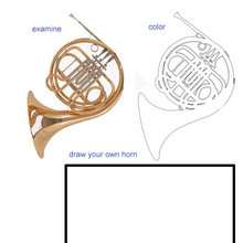Horn coloring page - Coloring page - MUSICAL coloring pages - MUSICAL ACADEMY coloring pages