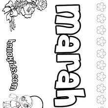 Marah - Coloring page - NAME coloring pages - GIRLS NAME coloring pages - M names for girls coloring posters