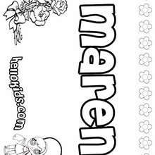 Maren - Coloring page - NAME coloring pages - GIRLS NAME coloring pages - M names for girls coloring posters