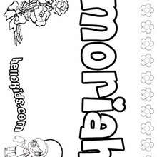 Moriah - Coloring page - NAME coloring pages - GIRLS NAME coloring pages - M names for girls coloring posters