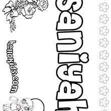 Saniyah - Coloring page - NAME coloring pages - GIRLS NAME coloring pages - S girls names coloring posters