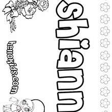 Shiann - Coloring page - NAME coloring pages - GIRLS NAME coloring pages - S girls names coloring posters