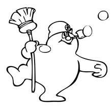 Cute Frosty the Snowman coloring page - Coloring page - HOLIDAY coloring pages - CHRISTMAS coloring pages - FROSTY THE SNOWMAN coloring pages - FROSTY coloring pages