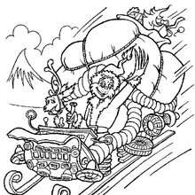 Grinch brings Christmas gifts coloring page - Coloring page - HOLIDAY coloring pages - CHRISTMAS coloring pages - HOW THE GRINCH STOLE CHRISTMAS coloring pages