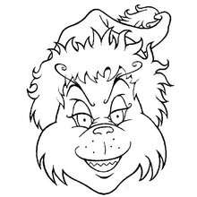 Grinch head coloring page - Coloring page - HOLIDAY coloring pages - CHRISTMAS coloring pages - HOW THE GRINCH STOLE CHRISTMAS coloring pages