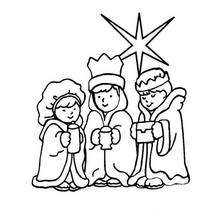 Wisemen lead by the Evening Star coloring page