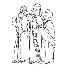 Three Kings day celebration coloring page