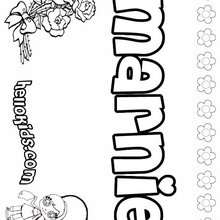 Marnie - Coloring page - NAME coloring pages - GIRLS NAME coloring pages - M names for girls coloring posters