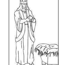 Melchior king coloring page - Coloring page - HOLIDAY coloring pages - CHRISTMAS coloring pages - THREE WISE MEN coloring pages - Melchior coloring pages
