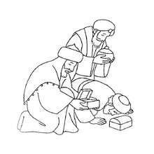 Three Wise Men coloring sheet - Coloring page - HOLIDAY coloring pages - CHRISTMAS coloring pages - THREE WISE MEN coloring pages - Biblical Magi coloring pages