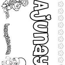 Ajunay - Coloring page - NAME coloring pages - GIRLS NAME coloring pages - A names for girls coloring sheets